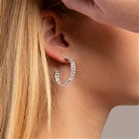 Orecchini Desmos Donna in Argento CRYSTAL HOOP 2F W 25 - CRYSTAL HOOP 2F W 25